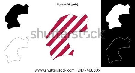 Norton County (Virginia) outline map set