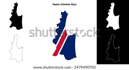 Napier blank outline map set