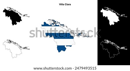 Villa Clara province outline map set