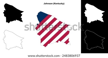 Johnson County (Kentucky) outline map set