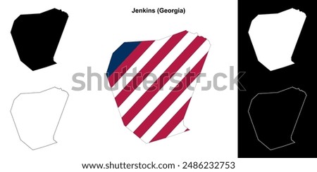 Jenkins County (Georgia) outline map set