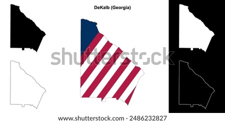 DeKalb County (Georgia) outline map set