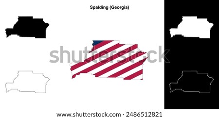 Spalding County (Georgia) outline map set