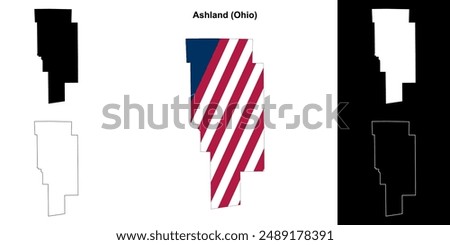 Ashland County (Ohio) outline map set