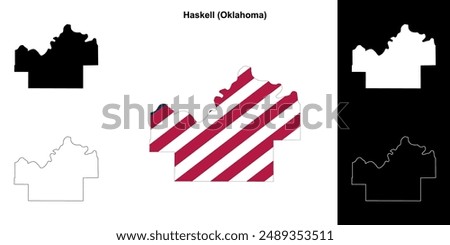 Haskell County (Oklahoma) outline map set