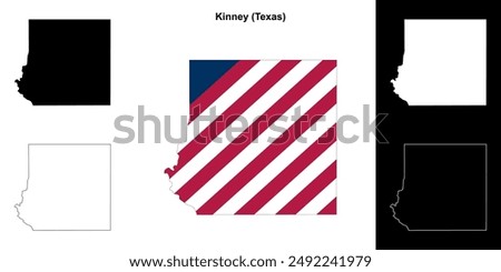 Kinney County (Texas) outline map set