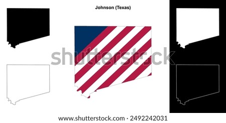 Johnson County (Texas) outline map set