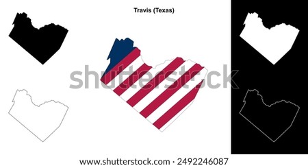 Travis County (Texas) outline map set