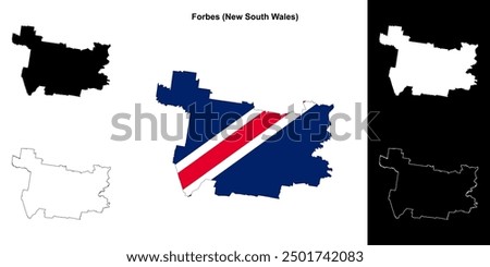 Forbes (New South Wales) outline map set