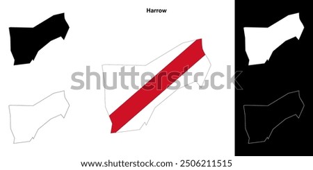 Harrow blank outline map set