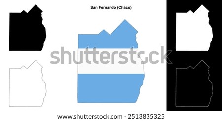 San Fernando department (Chaco) outline map set