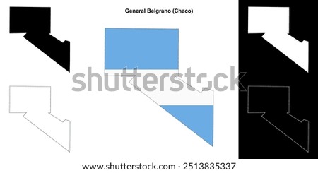 General Belgrano department (Chaco) outline map set