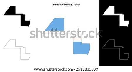 Almirante Brown department (Chaco) outline map set