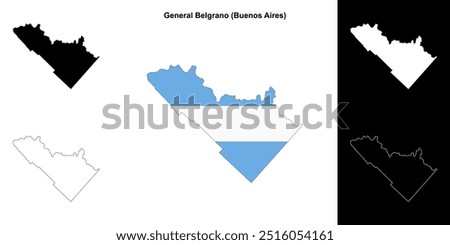 General Belgrano department (Buenos Aires) outline map set