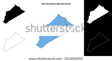 San Fernando 2 department (Buenos Aires) outline map set