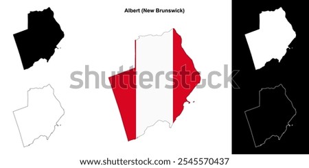 Albert county (New Brunswick) outline map set