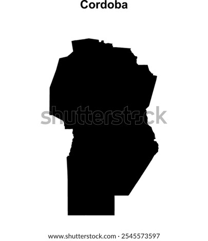 Cordoba province blank outline map