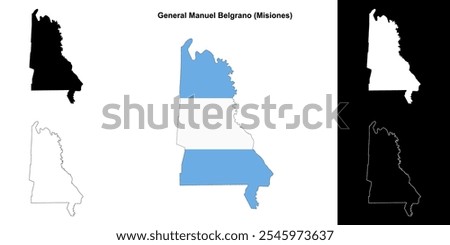 General Manuel Belgrano department (Misiones) outline map set