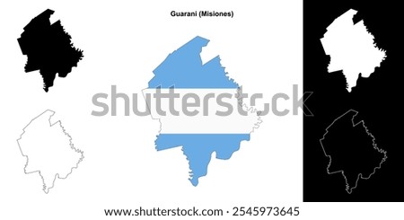 Guarani department (Misiones) outline map set