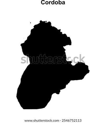 Cordoba department blank outline map