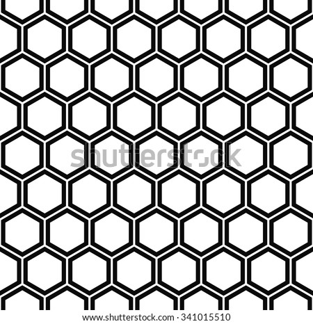 Repeat and black white hexagon pattern background