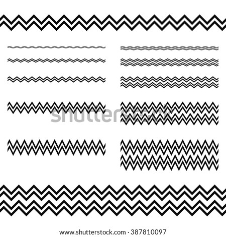 Graphic design elements - zigzag line page divider set