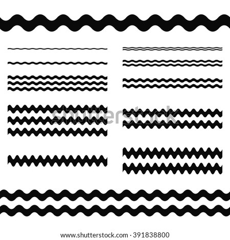 Graphic design elements - wave line page divider set