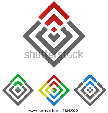 Square logo symbol design template set