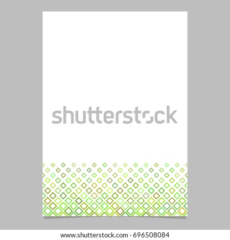 Colored diagonal square pattern page background template - vector graphic from squares in green tones for flyers, cards