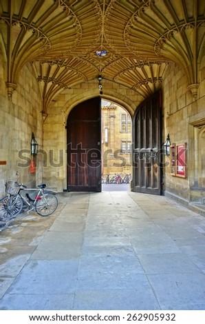 CAMBRIDGE, ENGLAND -15 MARCH 2015- Editorial: Founded in 1352, the College of Corpus Christi and the Blessed Virgin Mary (Corpus Christi) is one of the University of Cambridge\'??s wealthiest colleges.