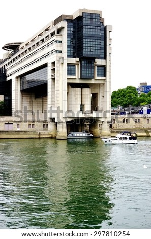 PARIS, FRANCE -18 JUNE 2015- The headquarters of the French Ministry of Finance and Economy is located in the Bercy neighborhood in the 12th arrondissement of Paris, extending over the Seine river.