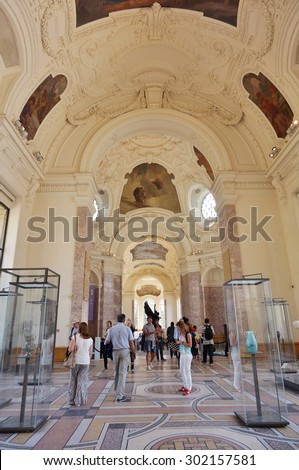 PARIS, FRANCE -28 JULY 2015- A tourist attraction in Paris is the Petit Palais, today one of the fourteen free museums managed directly by the city of Paris, built for the 1900 World Exhibition.