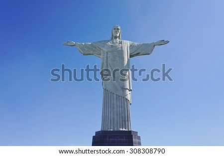 RIO DE JANEIRO, BRAZIL -25 JULY 2015- The statue of Christ the Redeemer (Cristo Redentor) on Corcovado is one of the main tourist attractions in Rio de Janeiro.