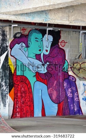 PARIS, FRANCE -16 JUNE 2015- Graffiti street art in the French capital. Paris has become one of the European centers for street art.