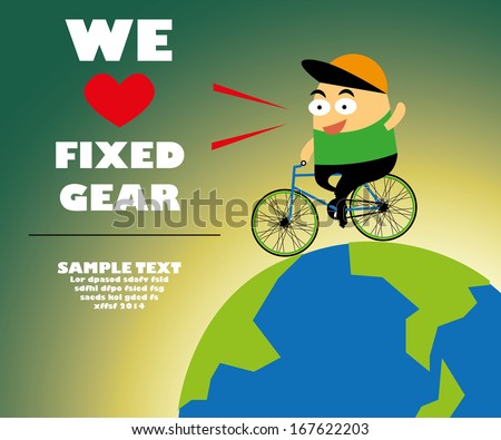 The poster of we love fixed gear. Cycling with fixed gear around the world