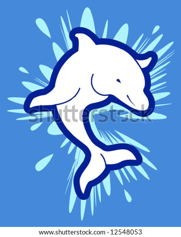 White happy dolphin