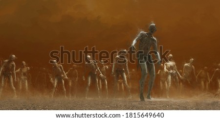 3d rendering of a zombie horde. Stock fotó © 