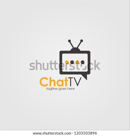 Chat TV Logo Template Design