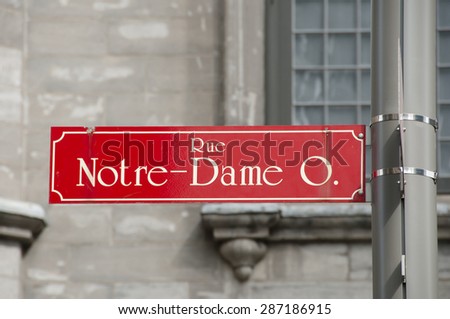 Similar – Image, Stock Photo Street sign Rue Notre Dame