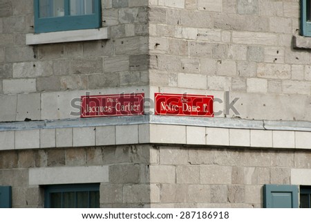 Similar – Image, Stock Photo Street sign Rue Notre Dame