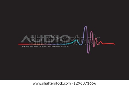 Music Logo concept sound wave, studio, music, DJ, audio system, store, party. Brand, branding, company, corporate, identity, logotype. Clean and modern stylish design - Vector