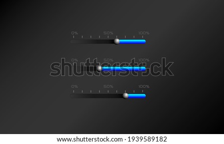 Audio device Volume control sliders on panels Graphic Element EQ with speaker symbols