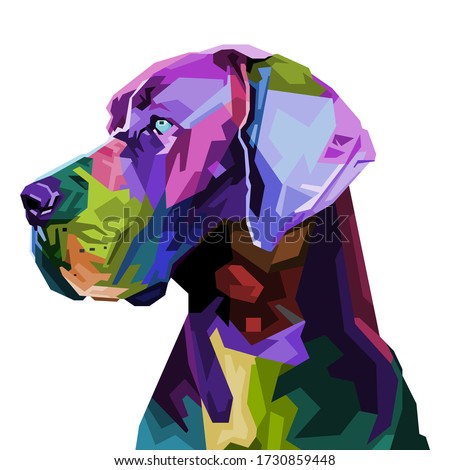 colorful great dane dog on pop art style. vector illustration. Foto d'archivio © 
