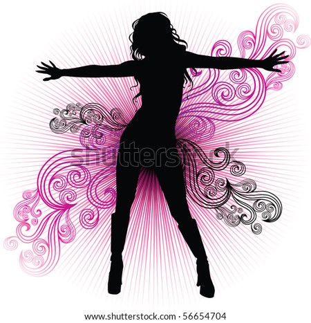 Vector Girl Dancing In Night-Club With Flash - 56654704 : Shutterstock