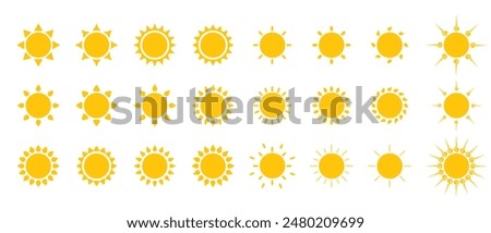 Sun set, Vector illustration, yellow