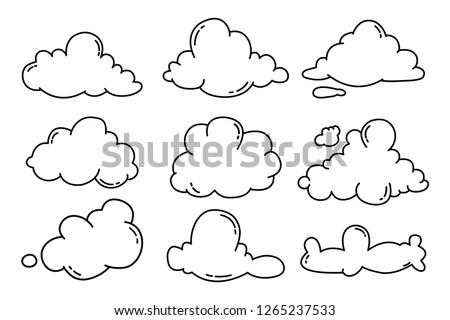 Hand draw the weather collection. Flat style vector illustration.