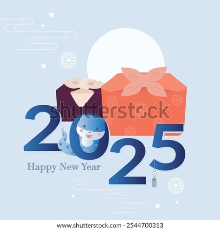 2025 is the Year of the Snake
New Year's greeting banner
Year of the Blue Snake