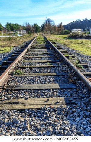 Similar – Image, Stock Photo old unused railroad tracks in the vicinity of Luckenwalde