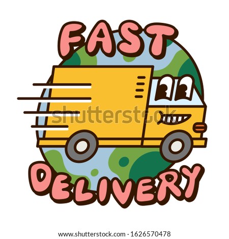 Vector set Illustration of fast delivery truck in cartoon style.
EPS vector format that can be resized without losing quality.