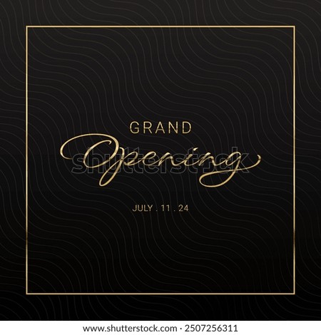 Grand Opening Golden Banner , Black and Gold typography text placard poster premium and Luxury minimal vector design for Jewelry shop or online store website for invitation